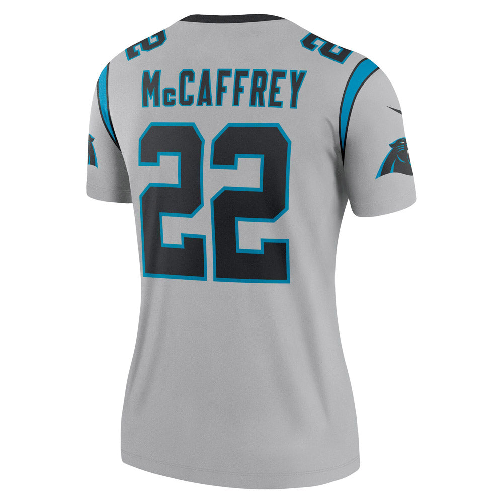 Women's Carolina Panthers Christian McCaffrey Inverted Legend Jersey Silver